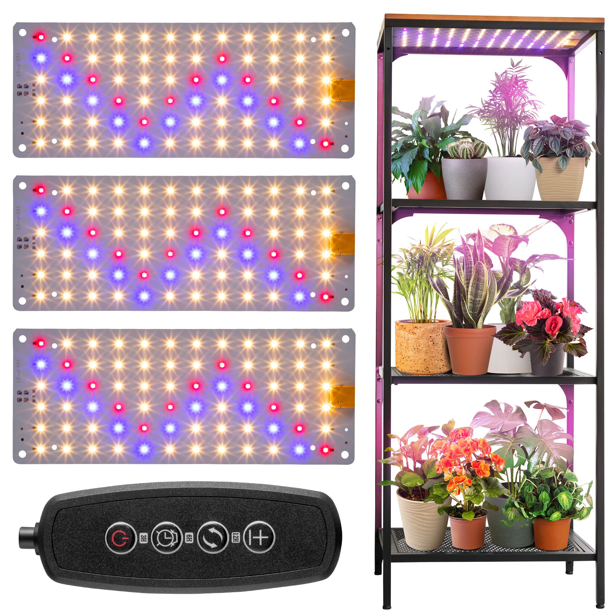 Amazon.co.jp: 植物育成ライト 3個 屋内植物用 216個のLED 調光可能